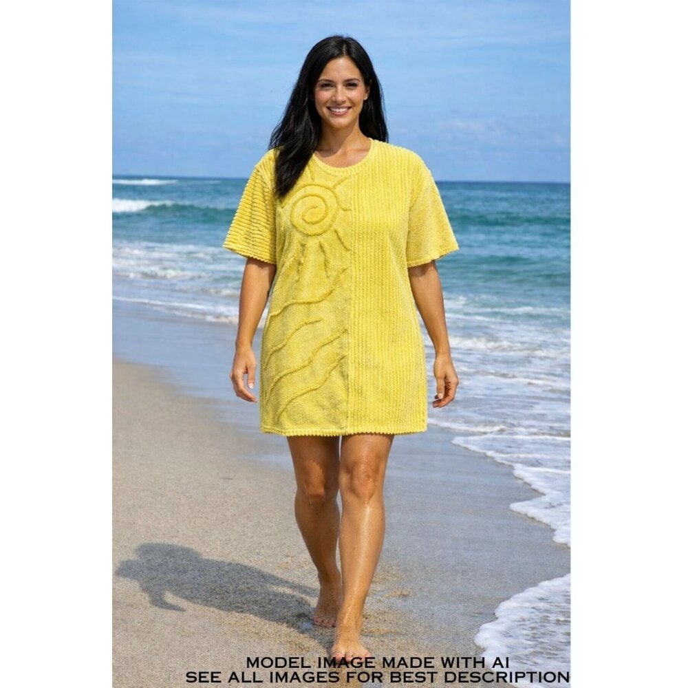 Kinnaird Chenille Cover Up L Happy Sun Plush Terry Resort Ireland Palm Royale
